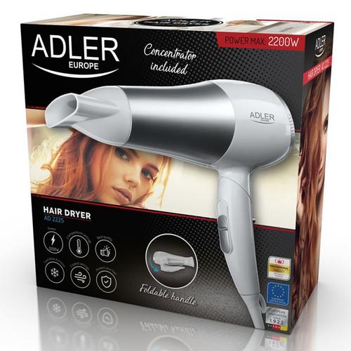ADLER AD 2225 Fén na vlasy 2200W, bílý - AGEMcz