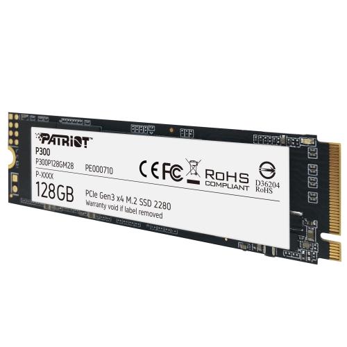 PATRIOT P300 SSD 128GB NVMe M.2 PCIe (čtení max. 1600MB/s, zápis max. 600MB/s) - AGEMcz