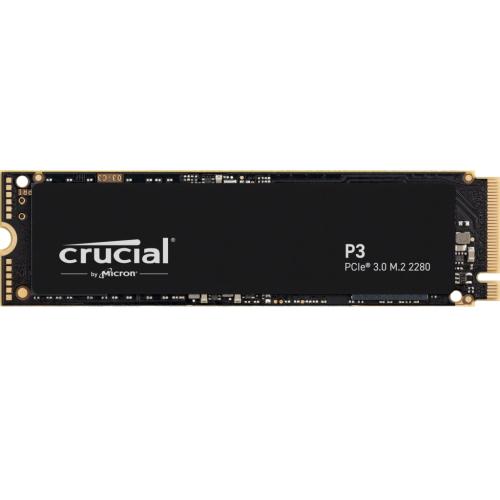 CRUCIAL P3 SSD NVMe M.2 500GB PCIe (čtení max. 3500MB/s, zápis max. 1900MB/s) - AGEMcz