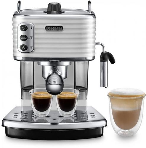 DeLONGHI SCULTURA ECZ 351.W pákový kávovar, barva stříbrná - AGEMcz