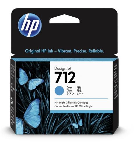 HP 3ED77A náplň 3x č.712 azurová (= 3x 29ml) (cyan, pro DesignJet T210, T230, T250) - AGEMcz