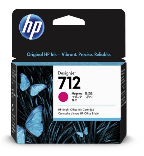 HP 3ED78A náplň 3x č.712 purpurová (= 3x 29ml) (magenta, pro DesignJet T210, T230, T250) - AGEMcz