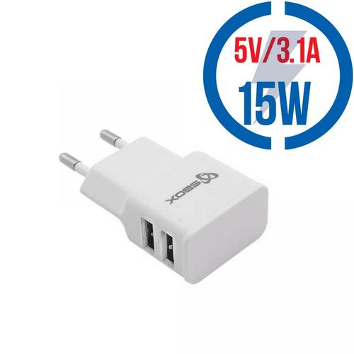 SBOX USB nabíječka univerzální, BÍLÁ (5V/2100mA) HC-23 - Novinky AGEMcz