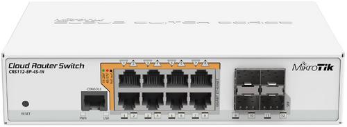 MIKROTIK Cloud Router Switch CRS112-8P-4S-IN, 8x GLAN s PoE, 4x SFP - AGEMcz