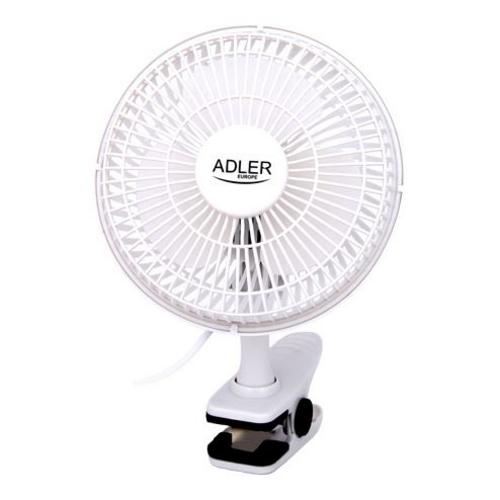 ADLER Stolní ventilátor s klipem 2v1, AD 7317 , bílý - AGEMcz