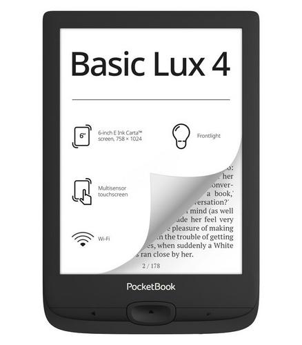 POCKETBOOK 618 Basic Lux 4, 6” E-Ink Black, 8GB, WiFi, černý