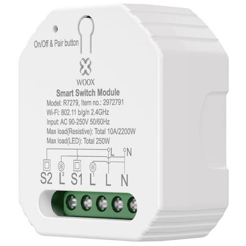 WOOX R7279 smart integrovaný spínač dvojcestný, WiFi switch 2-gang 10A, Tuya - AGEMcz