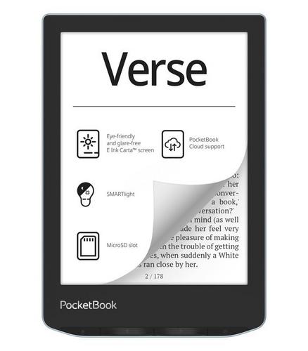 POCKETBOOK 629 Verse Bright Blue 6” E-Ink, 8GB, WiFi, modrý