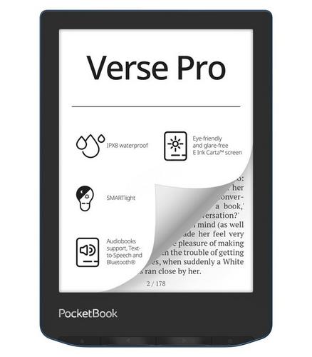 POCKETBOOK 634 Verse Pro Azure 6” E-Ink, 16GB, WiFi, modrý - Novinky AGEMcz