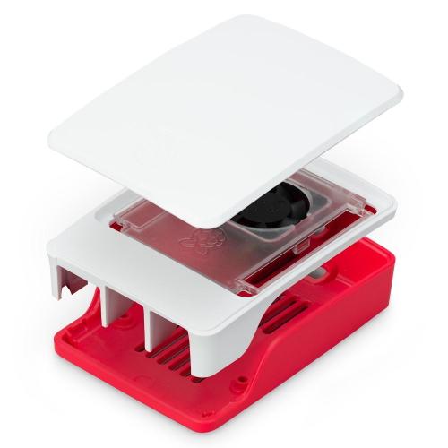 RASPBERRY case Original malinová/bílá s chladičem pro Raspberry Pi 5 - AGEMcz