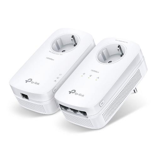 TP-LINK TL-PA8033P KIT Základní sada adaptérů Powerline AV1300 s průchozí zásuvkou a 3 gigabitovými porty - AGEMcz