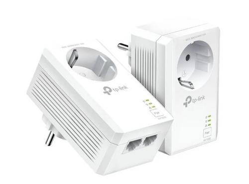 TP-LINK TL-PA7027PKIT STARTER-KIT Síťový adaptér Powerline AV1000 s průchozí zásuvkou a 2 gigabitovými porty - AGEMcz