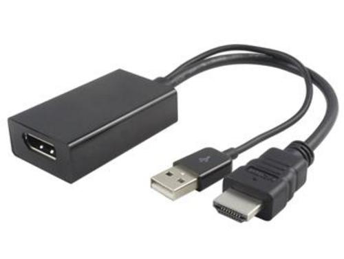 Adaptér HDMI to DisplayPort Male/Female s napájením z USB