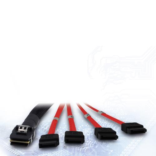 INTER-TECH kabel (SFF-8087) Mini-SAS na 4x SATA, 1m - AGEMcz