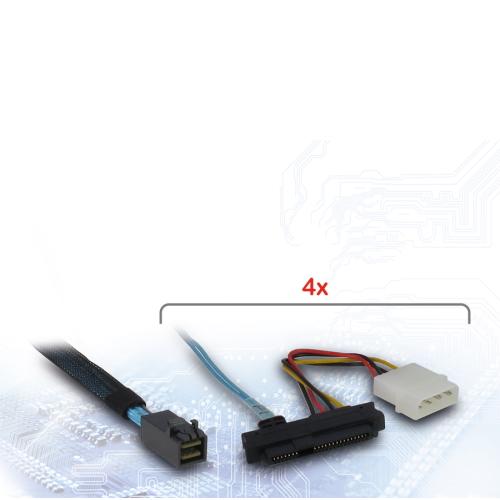 INTER-TECH kabel (SFF-8643) Mini-SAS HD na (SSF-8482) 4x SAS, 0,5m - AGEMcz