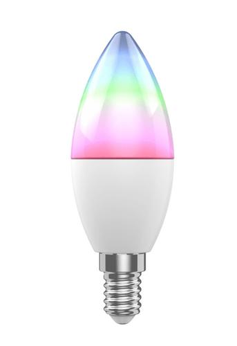 WOOX R9075, smart žárovka E14 230V, WiFi, svíčka, 470lm, vícebarevná RGB+CCT, kompatibilní s Tuya - AGEMcz