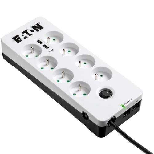 EATON Protection Box 8 USB Tel@ FR, přepěťová ochrana, 8 zásuvek, tel., 2x USB - AGEMcz