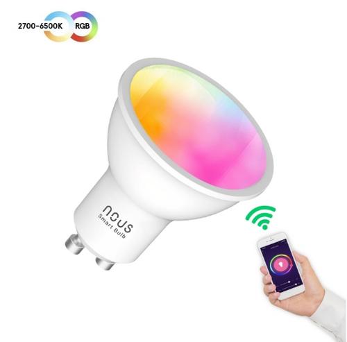 NOUS P8, smart žárovka GU10 230V, WiFi, bodovka, 350lm, vícebarevná RGB, kompatibilní s Tuya