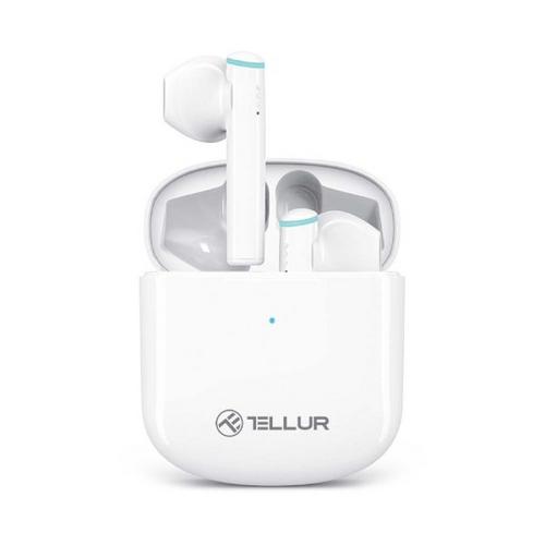 TELLUR Aura, Bluetooth bezdrátová sluchátka s Qi, přenosná, bílá - Doprodej AGEMcz