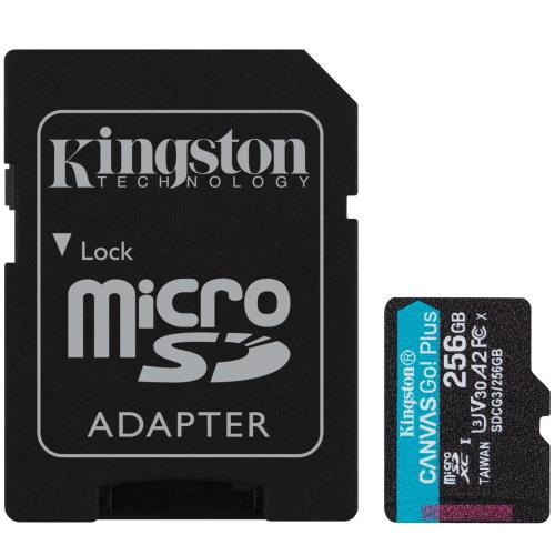 KINGSTON micro SD card SDXC 256GB Canvas Go! Plus + SD adaptér