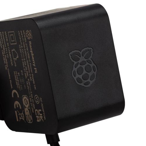 RASPBERRY PI napájecí adaptér 27W/5A pro Rpi 5, USB-C, černá