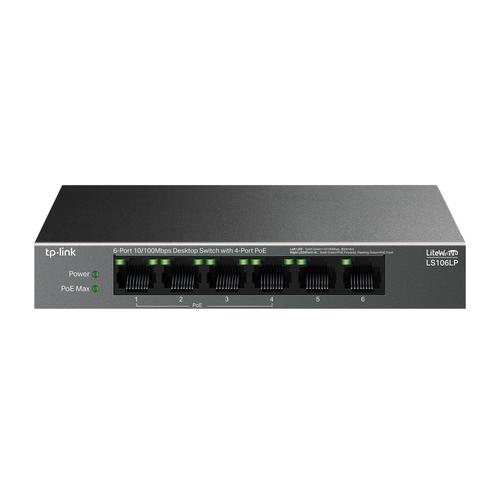 TP-LINK LS106LP 6portový 10/100Mbit/s stolní switch se 4 porty PoE - AGEMcz