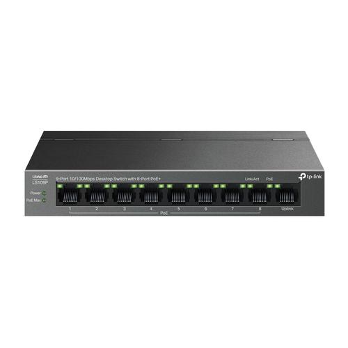 TP-LINK LS109P 9portový 10/100Mbit/s stolní switch s 8 porty PoE+ - AGEMcz