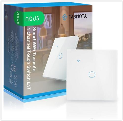 NOUS L1T smart integrovaný spínač, 1 kanál, WiFi switch 200W, kompatibilní s Tasmota