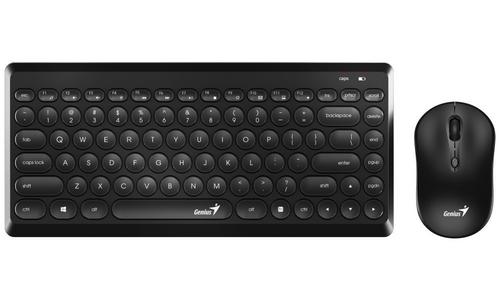 GENIUS klávesnice+myš LuxeMate Q8000, bezdrátový, RETRO, CZ+SK layout, 2,4GHz, mini USB přijímač, černý....NATRŽENÝ OBAL