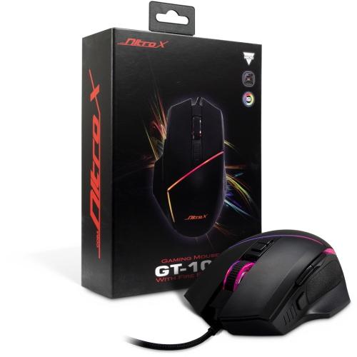 INTER-TECH myš Nitrox GT-100 RGB, herní, drátová, USB - AGEMcz
