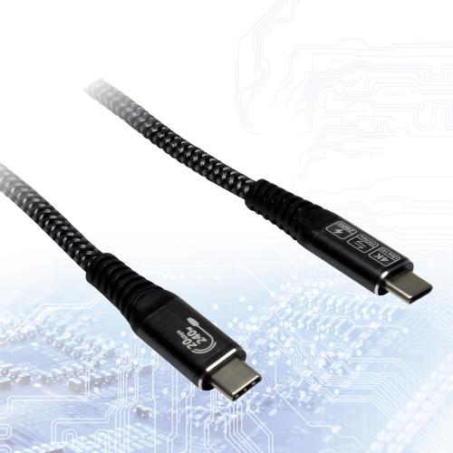INTER-TECH kabel USB3.2 USB-C na USB3.2 USB-C, 240W, 1,5m - AGEMcz