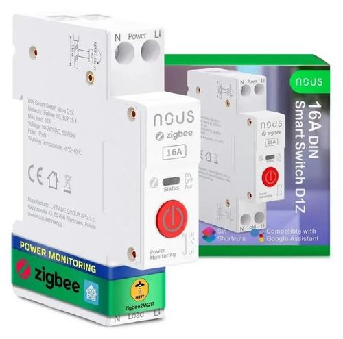 NOUS D1Z DIN smart integrovaný spínač, WiFi switch 16A, kompatibilní s ZigBee a Tuya - AGEMcz