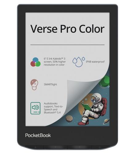 POCKETBOOK 634K3 Verse Pro Color Stormy Sea 6” E-Ink, 16GB, WiFi, černý - Novinky AGEMcz