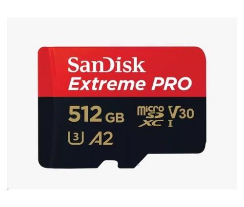 SANDISK micro SDXC karta 512GB Extreme Pro (200 MB/s & 140MB/s A2 Class 10, UHS-I U3 V30)