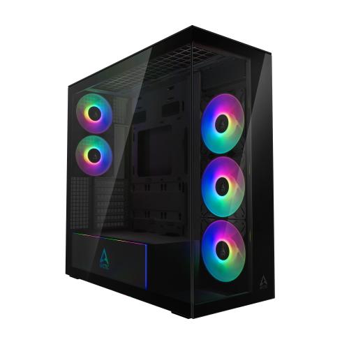 ARCTIC case Xtender Tower, mirror window, black - Novinky AGEMcz
