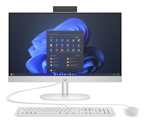 HP AiO HP ProOne 245 G10 Ryzen 5 7520U, 23,8" FHD (1920x1080) IPS AG, 250 nits,16GB LPDDR5, 512GB M.2 SSD, Radeon 610M, HDMI, GLAN, WiFi 6ax, BT, 5MP kamera, repro, USB kláv. a myš, 90W, Win11Pro, bílá, náklon -5 až +18°, výškově nastavitelný stojan - AGEMcz