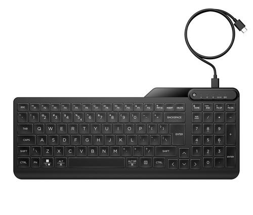 HP klávesnice HP 405 Multi-Device Wired Backlit Keyboard CZ/SK, black - AGEMcz