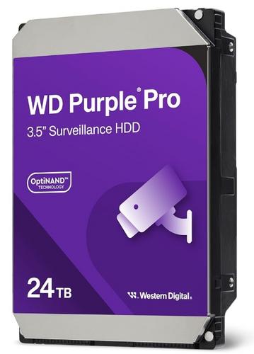 WDC WD241PURP hdd 24TB SATA3-6Gbps třída 7200rpm PURPLE PRO 512MB (řada PURPLE PRO pro sledovací systémy a kamery, podpora 32 streamu) 287MB/s CMR - AGEMcz