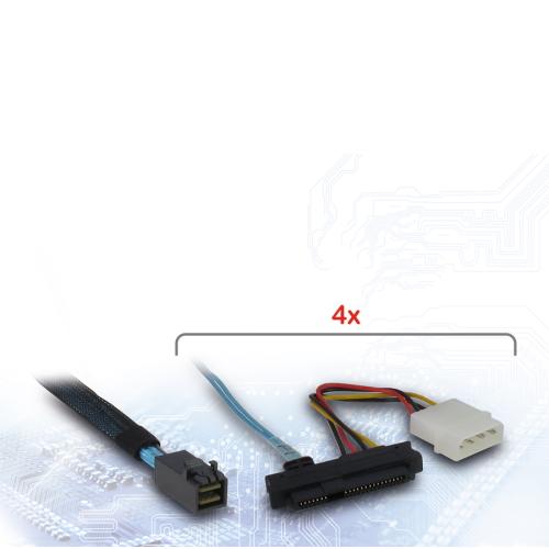 INTER-TECH kabel (SFF-8643) Mini-SAS HD na (SSF-8482) 4x SAS, 0,6m - Novinky AGEMcz